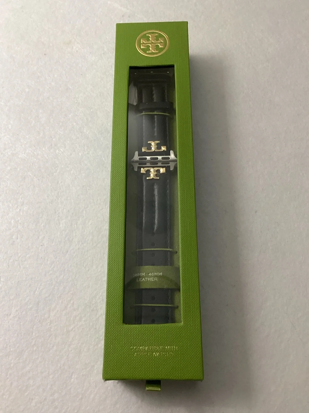 Tory Burch The Kira Black Leather Strap For Apple Watch® 38mm-46mm
